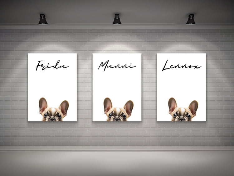 Französische Bulldogge personalisierter Druck Poster Wandbild