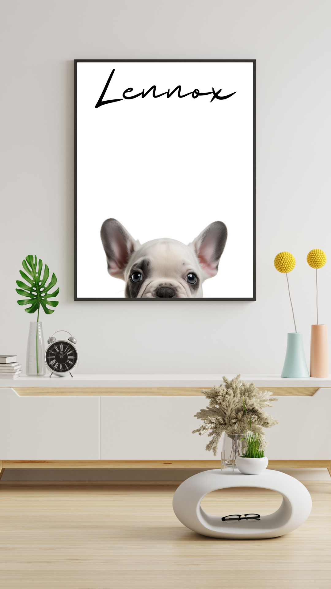 Französische Bulldogge personalisierter Druck Poster Wandbild