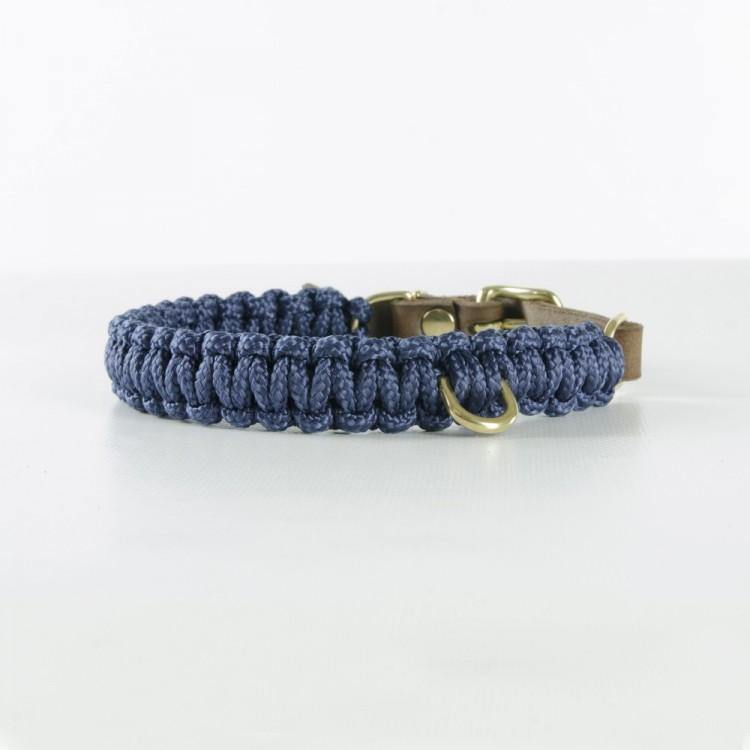 Hundehalsband Touch of leather - Navy Blau