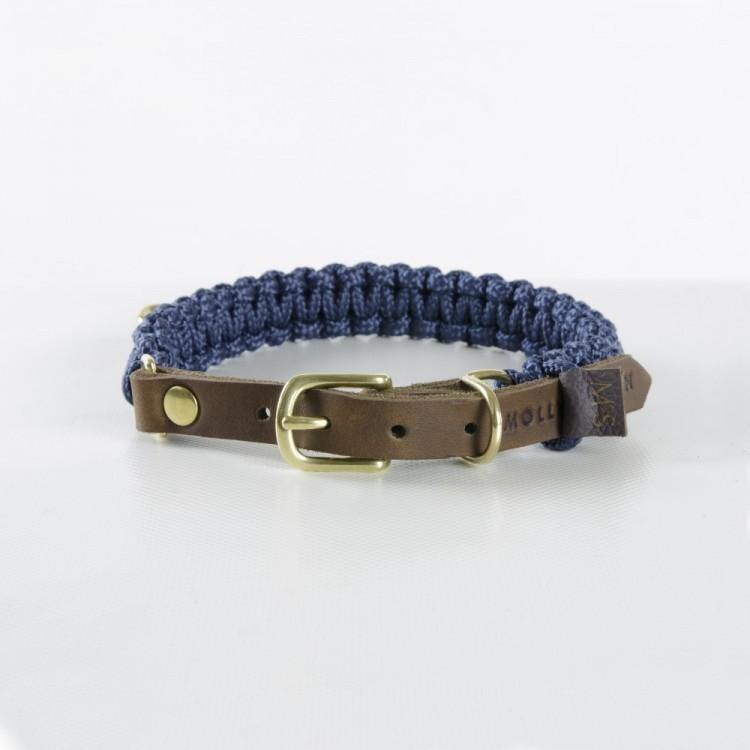 Hundehalsband Touch of leather - Navy Blau